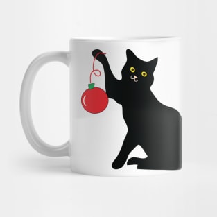 Black Cat with Ornament Mug